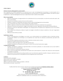 OFFRE D`EMPLOI Directeur (trice)