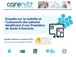 Consulter l`enqu&ecirc;te sur la mobilit&eacute; et l`autonomie des patients
