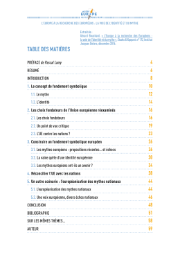 TABLE DES MATIÈRES