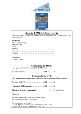 Bon de COMMANDE : DVD
