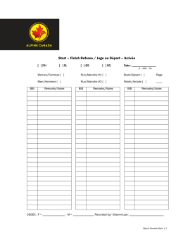 Start ~ Finish Referee / Juge au D&eacute;part ~ Arriv&eacute;e