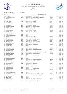 Les r&eacute;sultats complets des 10km d`Arcachon sur ce lien