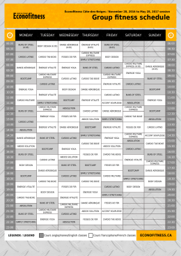 Group fitness schedule