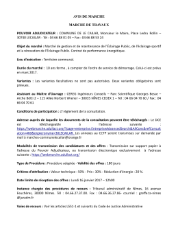 AVIS DE MARCHE MARCHE DE TRAVAUX POUVOIR