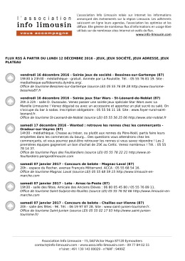 FLUX RSS À PARTIR DU MERCREDI 07