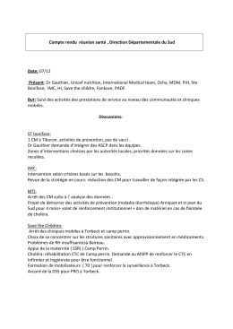 Compte rendu réunion santé , Direction Départementale du Sud