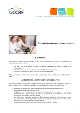 Les pratiques commerciales agressives