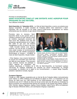 Communiqu&eacute; de la Ville de Saint