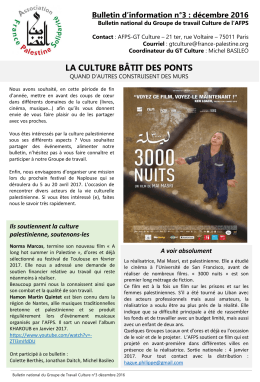 Bulletin d`information n°3 : décembre 2016