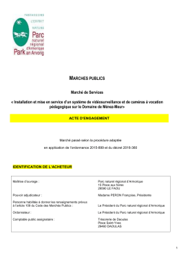 ae videosurveillance - Parc naturel r&eacute;gional d`Armorique