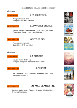 CHOIX DES FILMS CAC 2016:2017