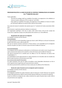 procedure relative a la mise en œuvre du controle terminalpour les