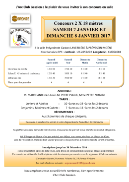 Invitation salle - Arc Club Gessien