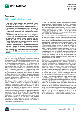 Zone Euro : BCE, un QE calibré pour durer
