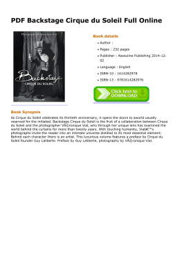 PDF Backstage Cirque du Soleil Full Online