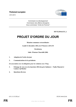 FR FR PROJET D`ORDRE DU JOUR