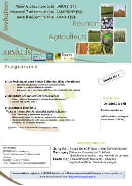 Invitation Laxou 08/12/2016 - ARVALIS