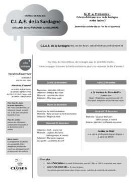 Programme CLAE Sardagne