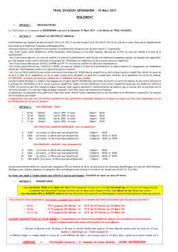 TELECHARGEZ le REGLEMENT - Site du Trail Evasion de