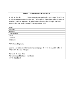 Don &agrave; l`A&eacute;roclub du Haut-Rhin