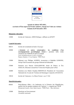 Agenda de Juliette MÉADEL, secrétaire d`État