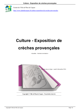 Culture - Exposition de crèches provençales