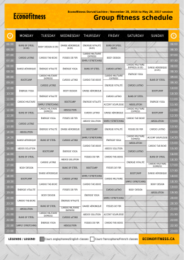 Group fitness schedule
