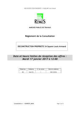 Règlement de consultation - La salle des marchés MEGALIS