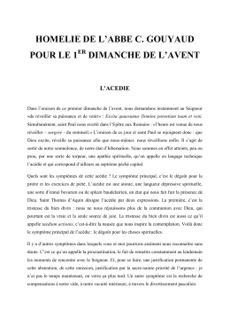 HOMELIE DE L`ABBE C. GOUYAUD POUR LE 1 ER DIMANCHE DE