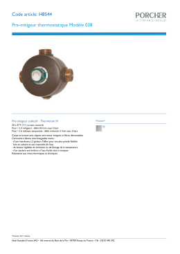 POR - Pre-mitigeur thermostatique Modèle 038 (Code