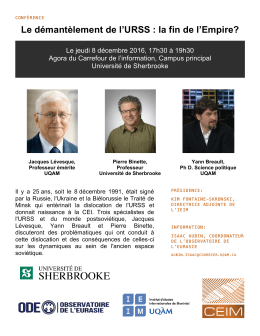 Le d&eacute;mant&egrave;lement de l`URSS : la fin de l`Empire?
