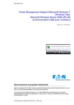 Power Management Intégré à Microsoft Windows 7