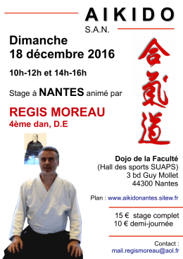 Régis Moreau à Nantes dimanche 18 décembre