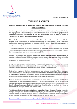 communique de presse - Conseil national de l`Ordre des sages