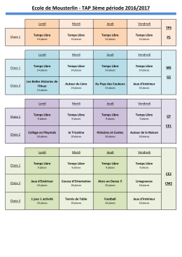 Plannings site de la ville - 3ème période