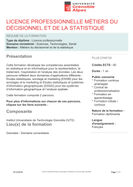 licence professionnelle métiers du décisionnel et de la statistique