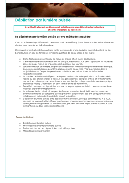 D&eacute;pilation par lumi&egrave;re puls&eacute;e