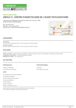 anpaa 73 - centre d`addictologie de l`avant pays savoyard