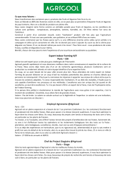 Expert Indoor Farming H/F Paris &ndash; CDI Employ&eacute; Agronome