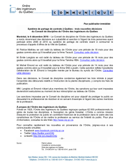 Consultez le PDF. - Ordre des ingénieurs du Québec