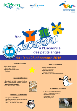 Programme Moulins et Manège à l`Escadrille des petites