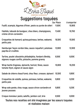 Suggestions toqu&eacute;es