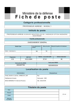 F ichedeposte - L`&Eacute;COLE DE L`AIR