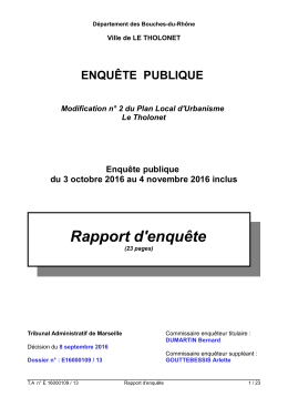 Rapport - LeTholonet.fr