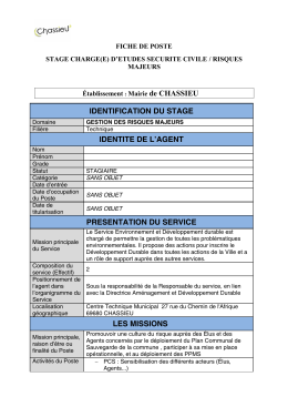 la mairie de Chassieu (69) propose un stage de chargé(e)