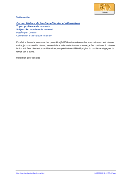 Forum: Moteur de jeu GameBlender et alternatives
