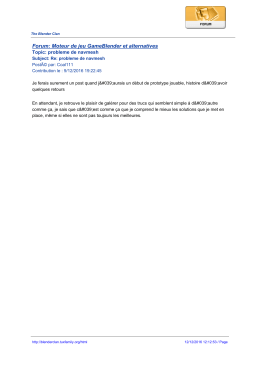 Forum: Moteur de jeu GameBlender et alternatives