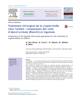 Traitement chirurgical de la cryptorchidie chez l`enfant