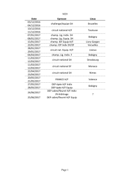 M20 Page 1 Date Epreuve Lieux 03/12/2016 challenge/équipe SH