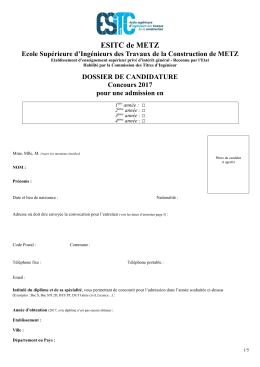 dossier d`inscription